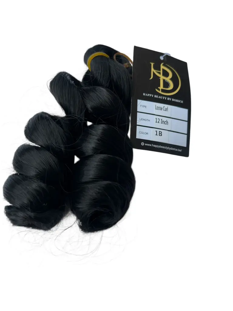 Braids Extensions Loos Curl van 12" in kleur 1B