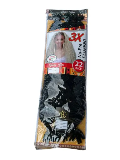 Afro Twist Braid Extensions x3 – 22 inches, Color 1B